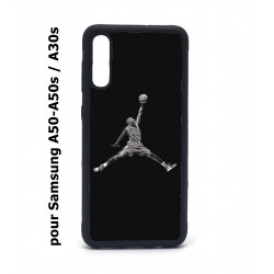 Coque noire pour Samsung Galaxy A50 A50S et A30S Michael Jordan 23 shoot Chicago Bulls Basket