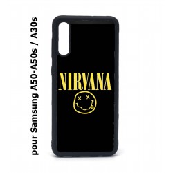 Coque noire pour Samsung Galaxy A50 A50S et A30S Nirvana Musique