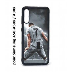 Coque noire pour Samsung Galaxy A50 A50S et A30S Cristiano Ronaldo club foot Turin Football stade
