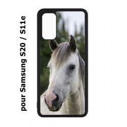 Coque noire pour Samsung Galaxy S20 / S11E Coque cheval blanc - tête de cheval