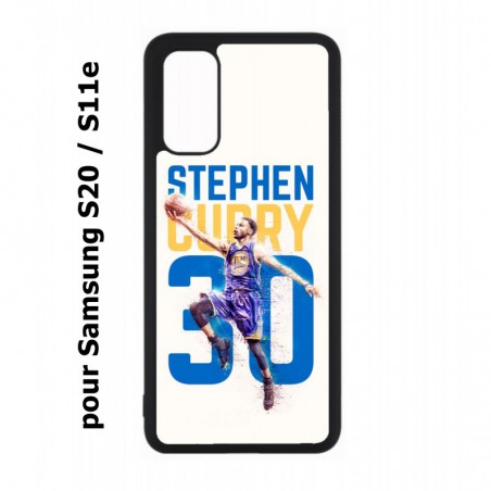 Coque noire pour Samsung Galaxy S20 / S11E Stephen Curry Basket NBA Golden State