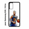 Coque noire pour Samsung Galaxy S20 / S11E Stephen Curry Golden State Warriors dribble Basket
