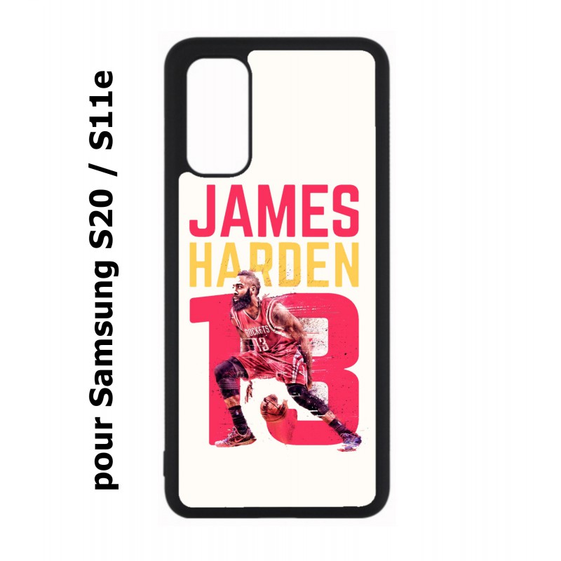 Coque noire pour Samsung Galaxy S20 / S11E star Basket James Harden 13 Rockets de Houston