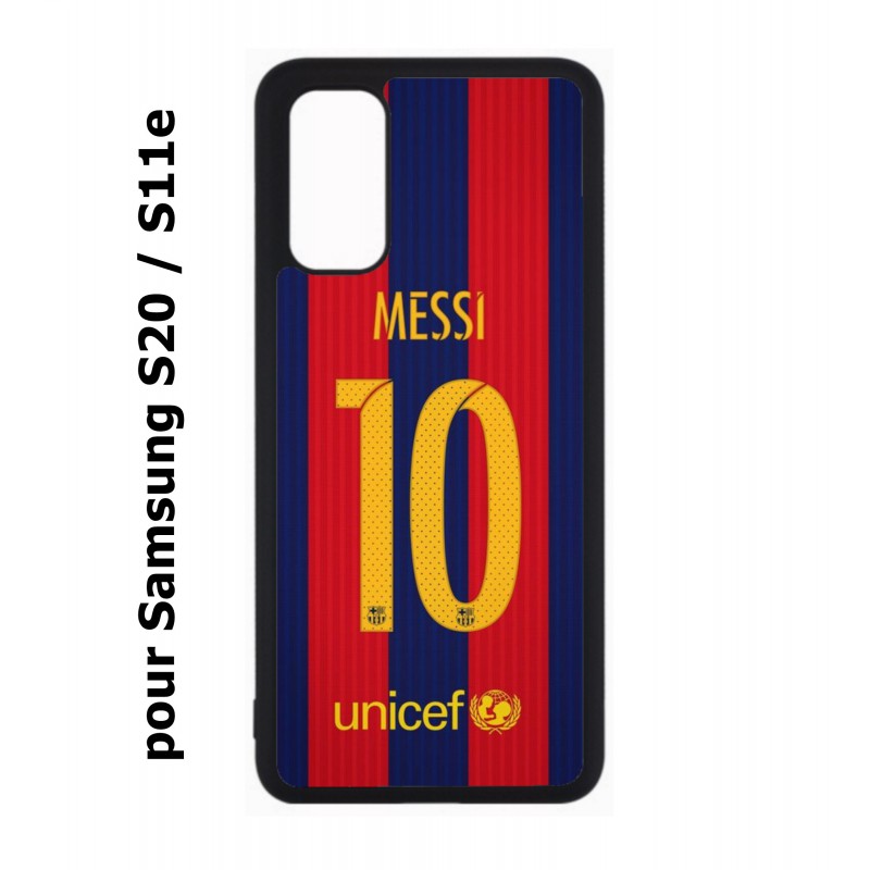 Coque noire pour Samsung Galaxy S20 / S11E maillot 10 Lionel Messi FC Barcelone Foot