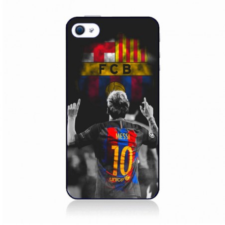 Coque noire pour IPHONE 4/4S Lionel Messi FC Barcelone Foot