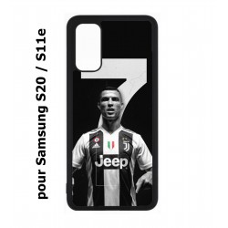 Coque noire pour Samsung Galaxy S20 / S11E Cristiano CR 7 Ronaldo Foot Turin numéro 7