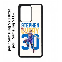 Coque noire pour Samsung Galaxy S20 Ultra / S11+ Stephen Curry Basket NBA Golden State