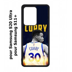 Coque noire pour Samsung Galaxy S20 Ultra / S11+ Stephen Curry Golden State Warriors Basket 30