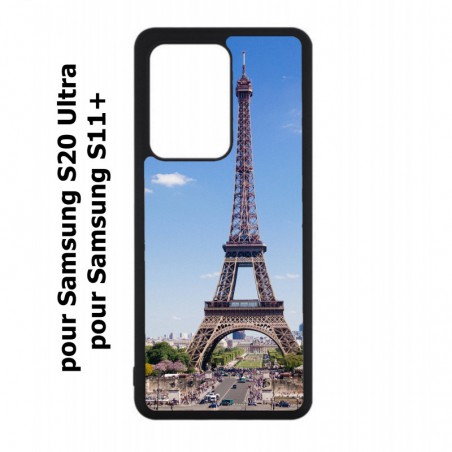 Coque noire pour Samsung Galaxy S20 Ultra / S11+ Tour Eiffel Paris France