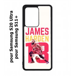 Coque noire pour Samsung Galaxy S20 Ultra / S11+ star Basket James Harden 13 Rockets de Houston
