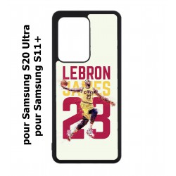 Coque noire pour Samsung Galaxy S20 Ultra / S11+ star Basket Lebron James Cavaliers de Cleveland 23