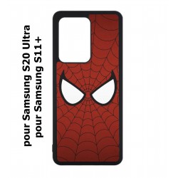Coque noire pour Samsung Galaxy S20 Ultra / S11+ les yeux de Spiderman - Spiderman Eyes - toile Spiderman