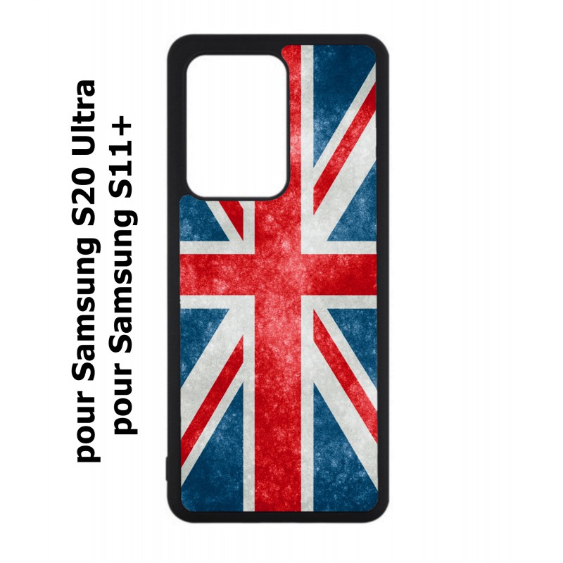 Coque noire pour Samsung Galaxy S20 Ultra / S11+ Drapeau Royaume uni - United Kingdom Flag