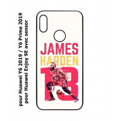 Coque noire pour Huawei Y6 2019 / Y6 Prime 2019 star Basket James Harden 13 Rockets de Houston