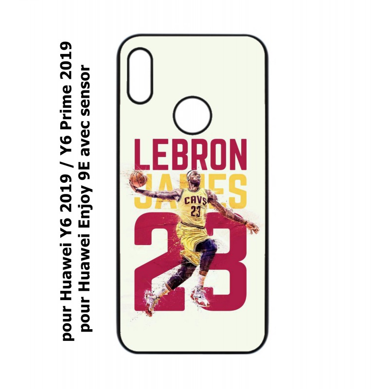 Coque noire pour Huawei Y6 2019 / Y6 Prime 2019 star Basket Lebron James Cavaliers de Cleveland 23