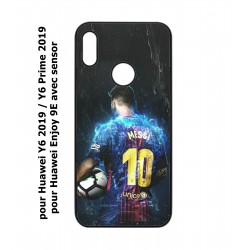 Coque noire pour Huawei Y6 2019 / Y6 Prime 2019 Lionel Messi FC Barcelone Foot