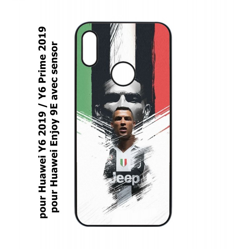 Coque noire pour Huawei Y6 2019 / Y6 Prime 2019 Cristiano CR 7 Ronaldo Foot Turin
