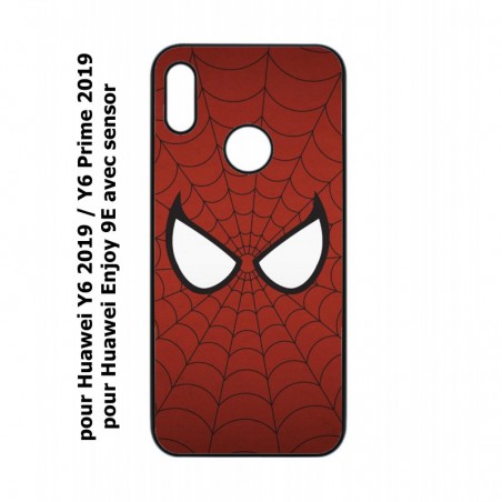 Coque noire pour Huawei Y6 2019 / Y6 Prime 2019 les yeux de Spiderman - Spiderman Eyes - toile Spiderman