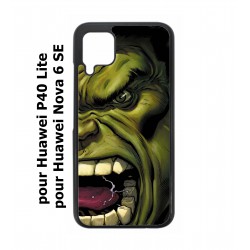 Coque noire pour Huawei P40 Lite / Nova 6 SE Monstre Vert Hulk Hurlant