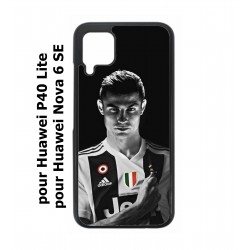 Coque noire pour Huawei P40 Lite / Nova 6 SE Cristiano Ronaldo Club Foot Turin