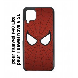 Coque noire pour Huawei P40 Lite / Nova 6 SE les yeux de Spiderman - Spiderman Eyes - toile Spiderman