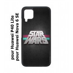 Coque noire pour Huawei P40 Lite / Nova 6 SE logo Stars Wars fond gris - légende Star Wars