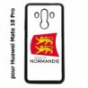 Coque noire pour Huawei Mate 10 Pro Logo Normandie - Écusson Normandie - 2 léopards