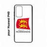 Coque noire pour Huawei P40 Logo Normandie - Écusson Normandie - 2 léopards