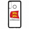 Coque noire pour Huawei P8 Lite 2017 Logo Normandie - Écusson Normandie - 2 léopards