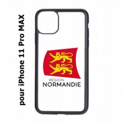 Coque noire pour Iphone 11 PRO MAX Logo Normandie - Écusson Normandie - 2 léopards