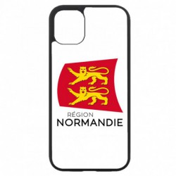 Coque noire pour IPHONE 4/4S Logo Normandie - Écusson Normandie - 2 léopards