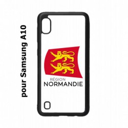 Coque noire pour Samsung Galaxy A10 Logo Normandie - Écusson Normandie - 2 léopards