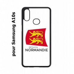 Coque noire pour Samsung Galaxy A10s Logo Normandie - Écusson Normandie - 2 léopards