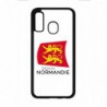 Coque noire pour Samsung A530/A8 2018 Logo Normandie - Écusson Normandie - 2 léopards