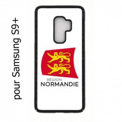 Coque noire pour Samsung S9 PLUS Logo Normandie - Écusson Normandie - 2 léopards