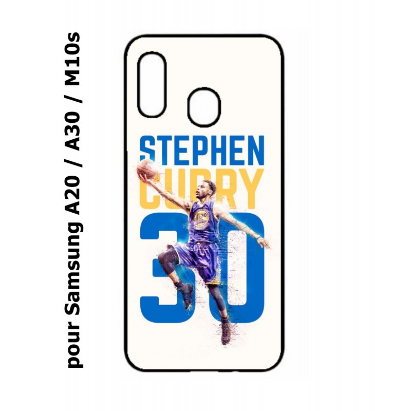 Coque noire pour Samsung Galaxy A20 / A30 / M10S Stephen Curry Basket NBA Golden State