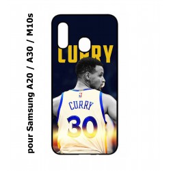 Coque noire pour Samsung Galaxy A20 / A30 / M10S Stephen Curry Golden State Warriors Basket 30