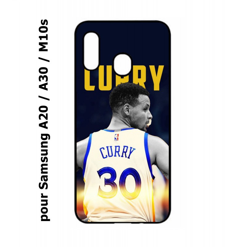 Coque noire pour Samsung Galaxy A20 / A30 / M10S Stephen Curry Golden State Warriors Basket 30