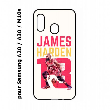 Coque noire pour Samsung Galaxy A20 / A30 / M10S star Basket James Harden 13 Rockets de Houston
