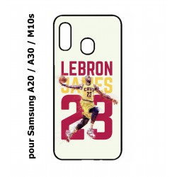 Coque noire pour Samsung Galaxy A20 / A30 / M10S star Basket Lebron James Cavaliers de Cleveland 23