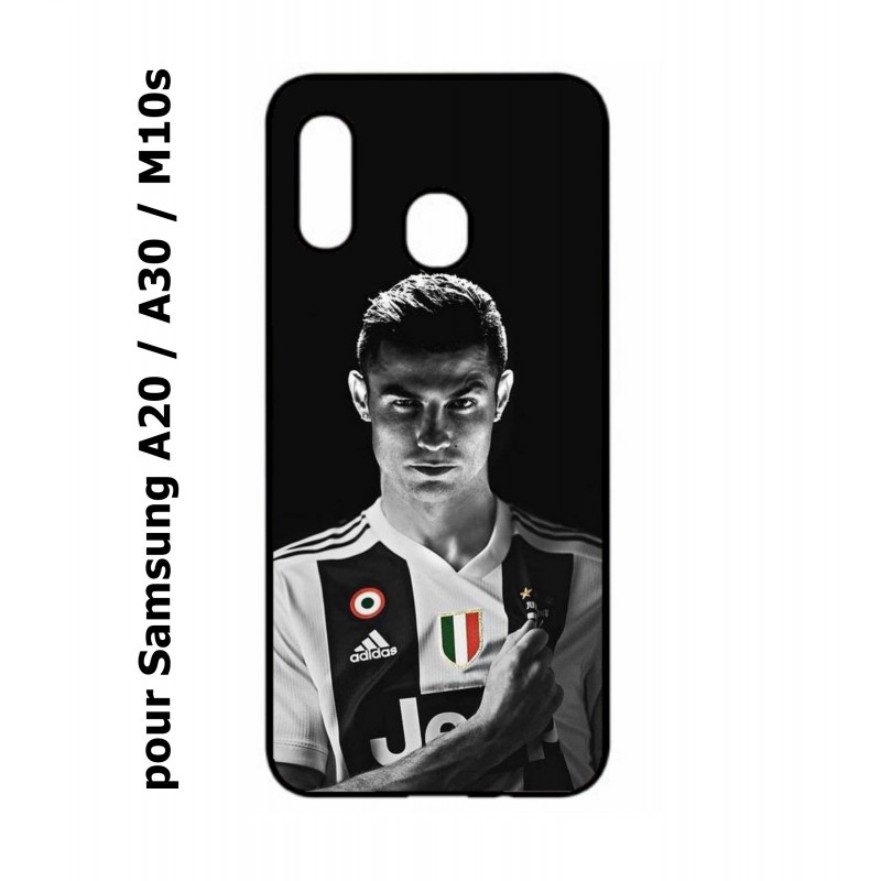 Coque noire pour Samsung Galaxy A20 / A30 / M10S Cristiano Ronaldo Club Foot Turin