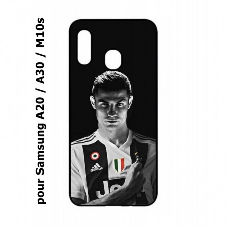 Coque noire pour Samsung Galaxy A20 / A30 / M10S Cristiano Ronaldo Club Foot Turin