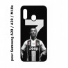 Coque noire pour Samsung Galaxy A20 / A30 / M10S Cristiano CR 7 Ronaldo Foot Turin numéro 7