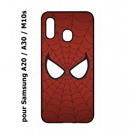 Coque noire pour Samsung Galaxy A20 / A30 / M10S les yeux de Spiderman - Spiderman Eyes - toile Spiderman