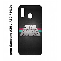 Coque noire pour Samsung Galaxy A20 / A30 / M10S logo Stars Wars fond gris - légende Star Wars