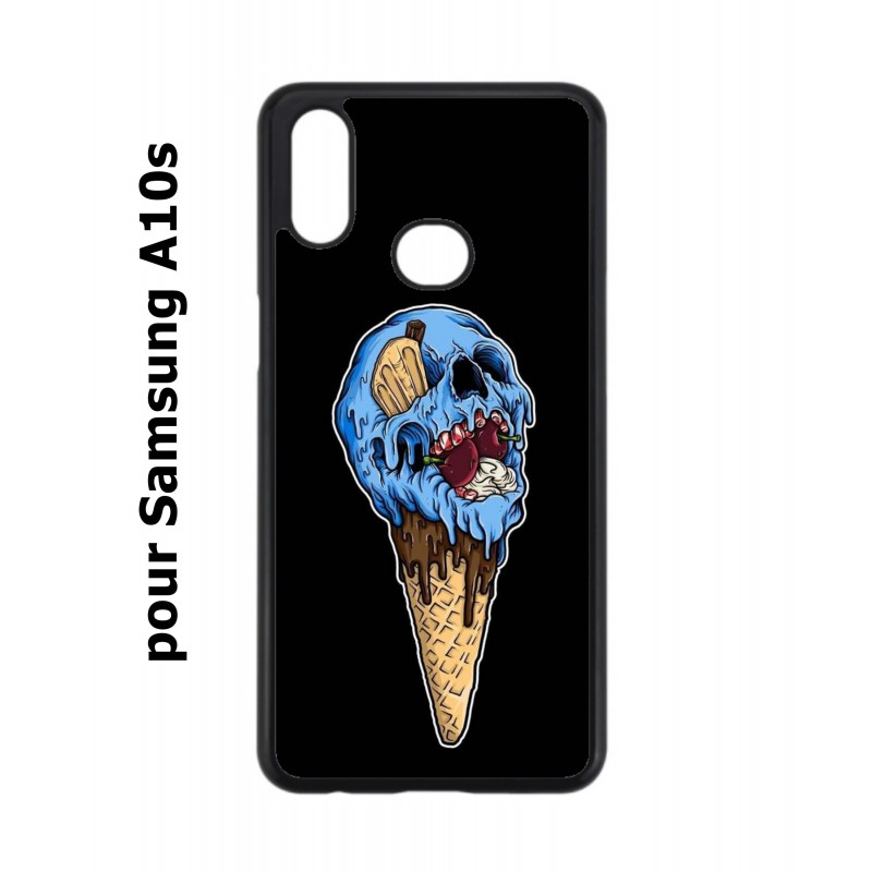 Coque noire pour Samsung Galaxy A10s Ice Skull - Crâne Glace - Cône Crâne - skull art