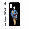 Coque noire pour Samsung Galaxy A20 / A30 / M10S Ice Skull - Crâne Glace - Cône Crâne - skull art