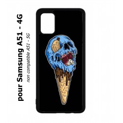 Coque noire pour Samsung Galaxy A51 - 4G Ice Skull - Crâne Glace - Cône Crâne - skull art
