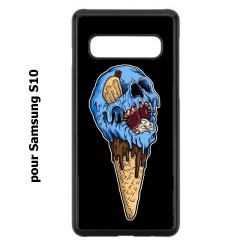 Coque noire pour Samsung S10 Ice Skull - Crâne Glace - Cône Crâne - skull art