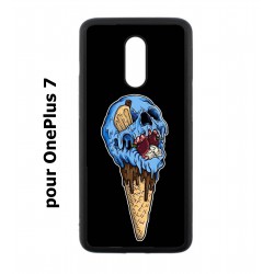Coque noire pour OnePlus 7 Ice Skull - Crâne Glace - Cône Crâne - skull art